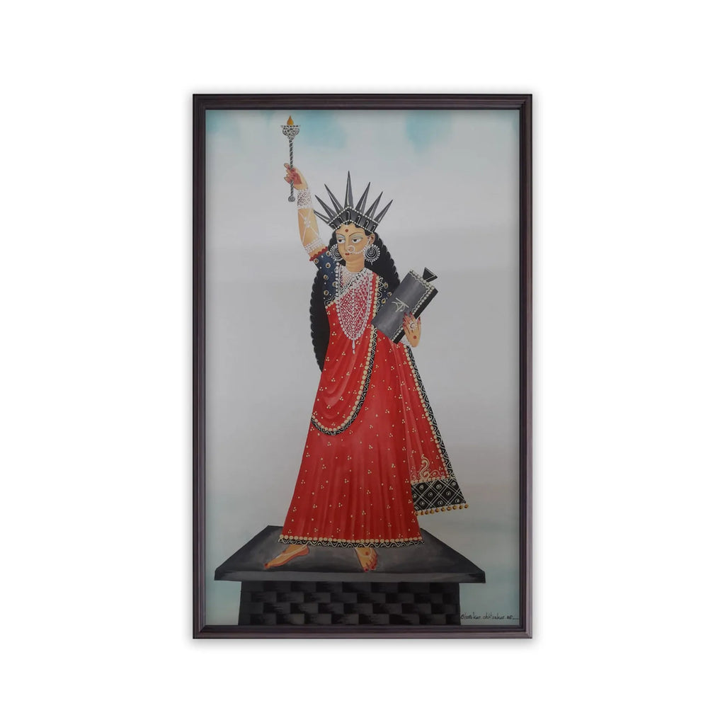 Kalighat - The statue of liberty in Kalighat style