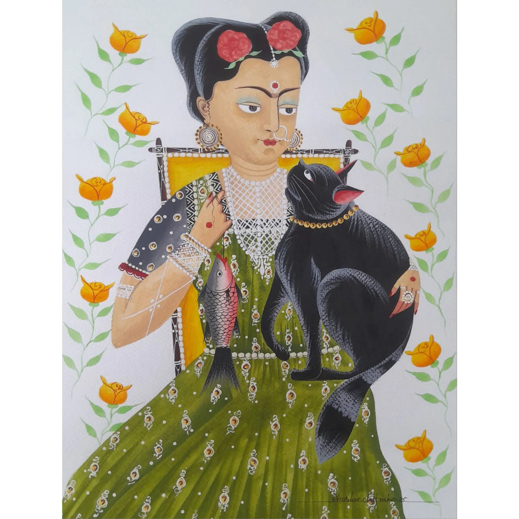 Kalighat - Frida with the Cat and Fish