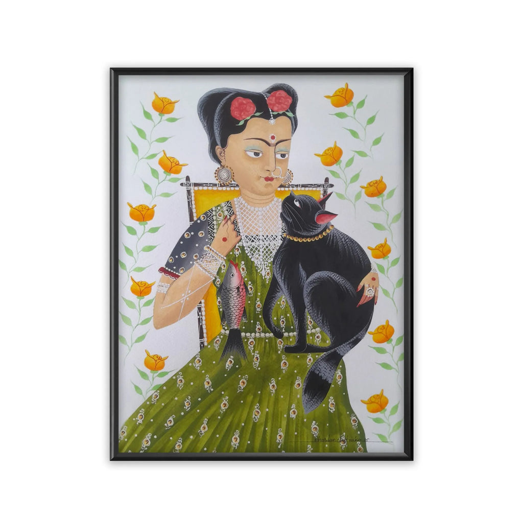 Kalighat - Frida with the Cat and Fish