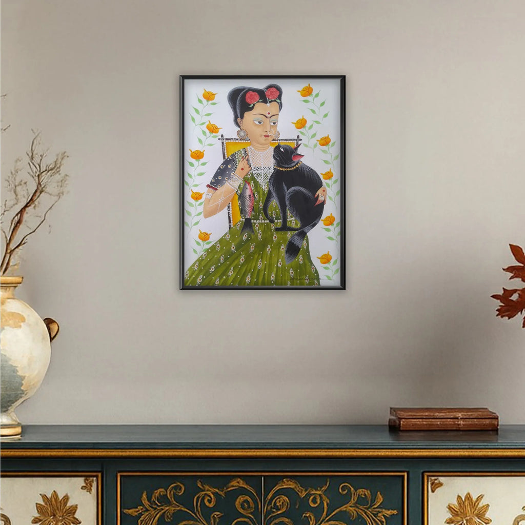 Kalighat - Frida with the Cat and Fish