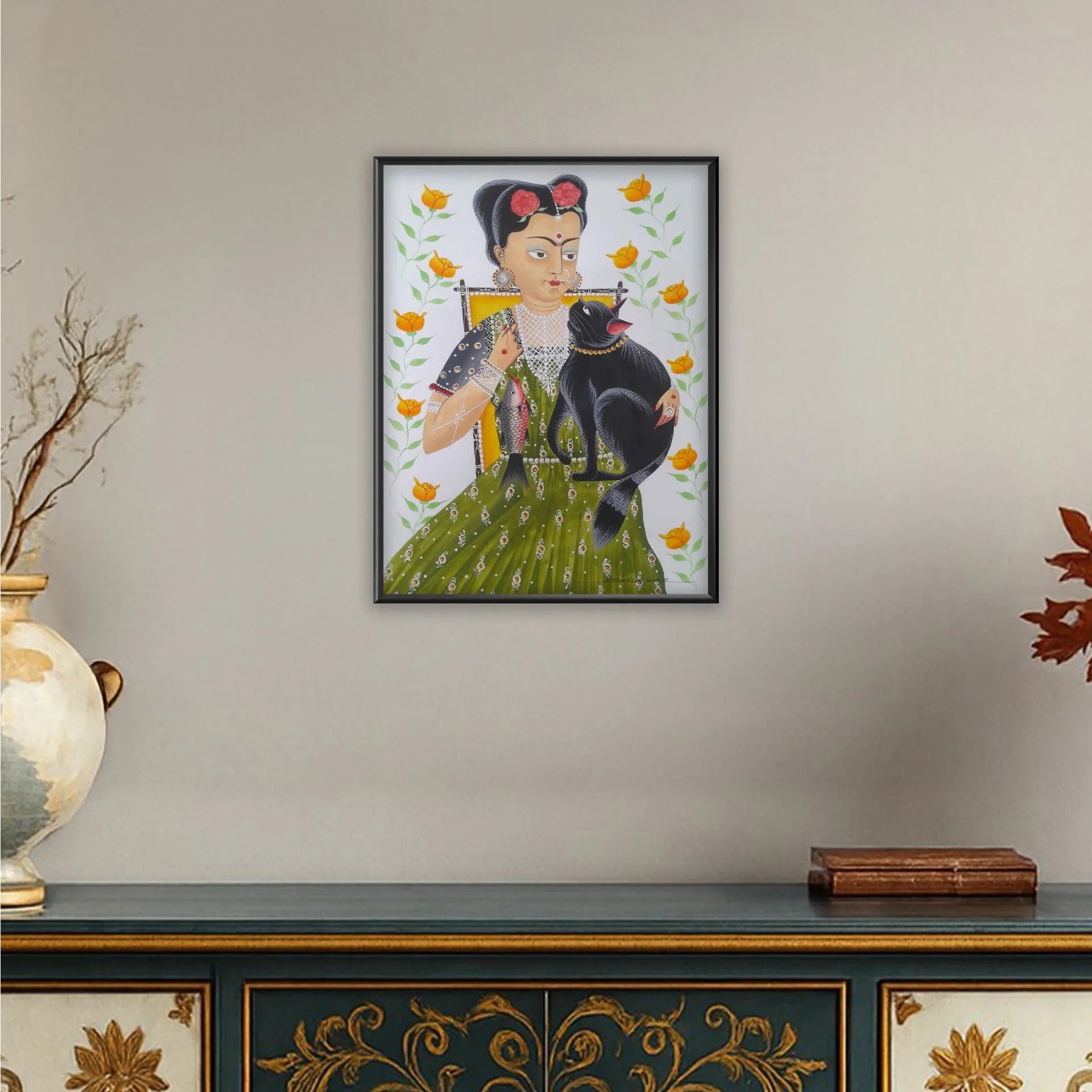 Kalighat - Frida with the Cat and Fish