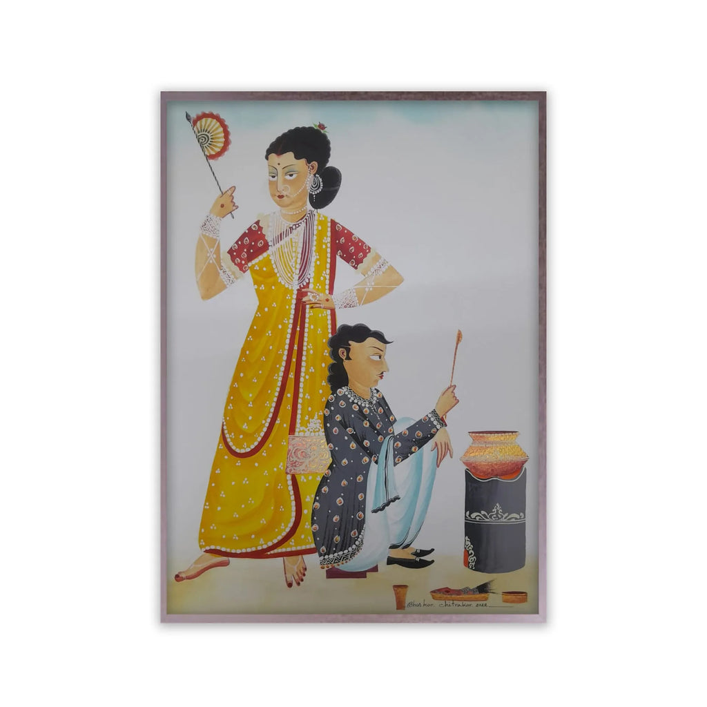 Kalighat - Babu cooking for biwi