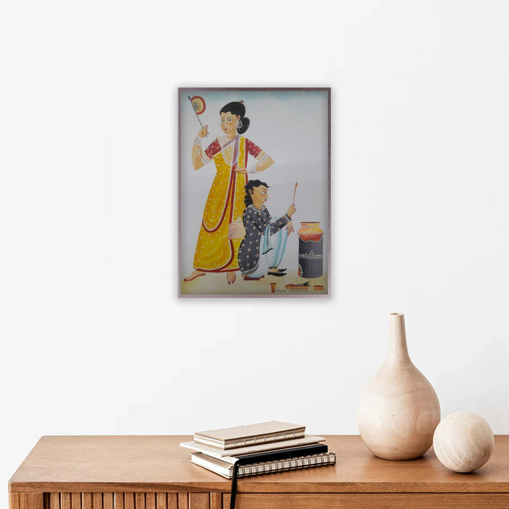 Kalighat - Babu cooking for biwi