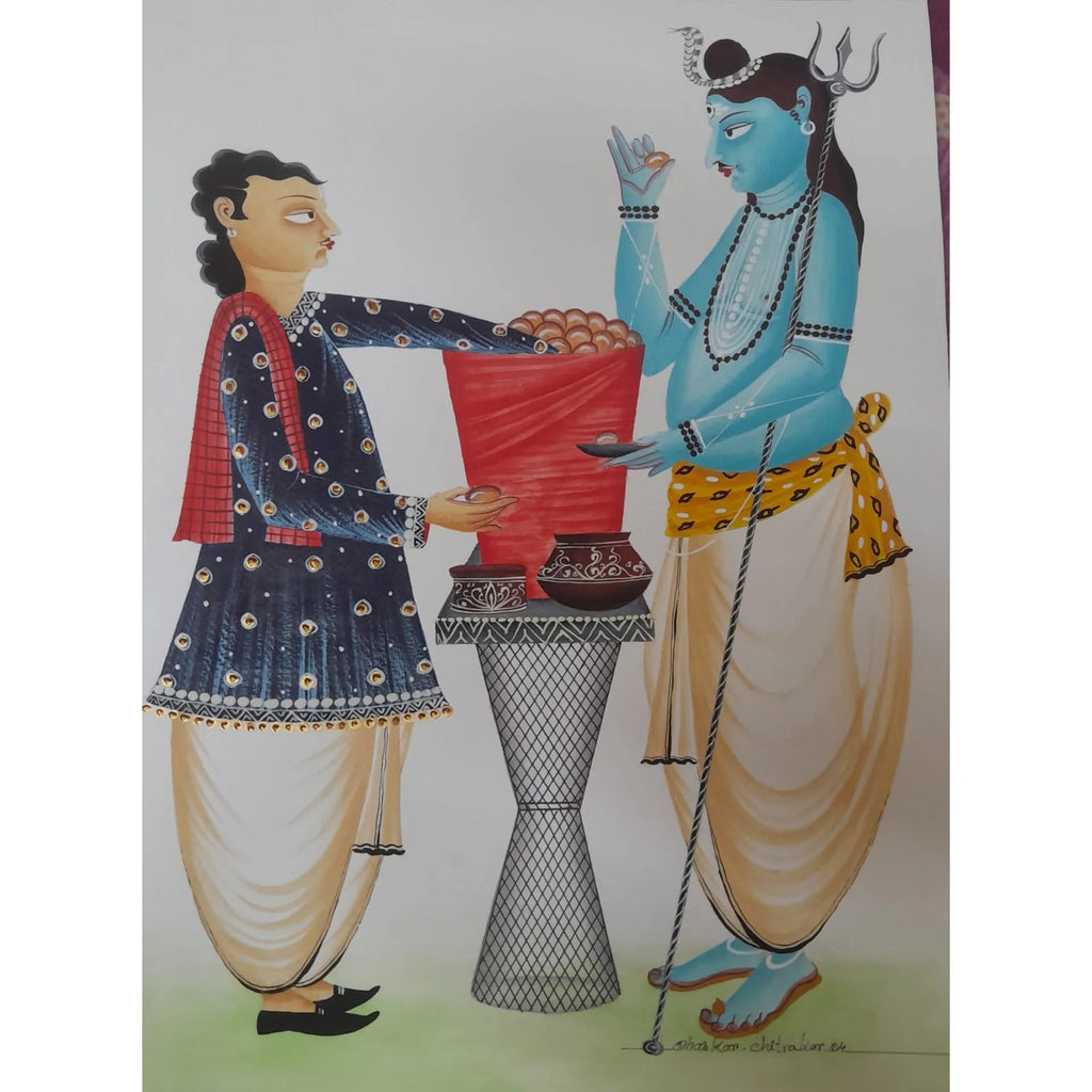 Kalighat - Shiva Enjoying the Golgappas