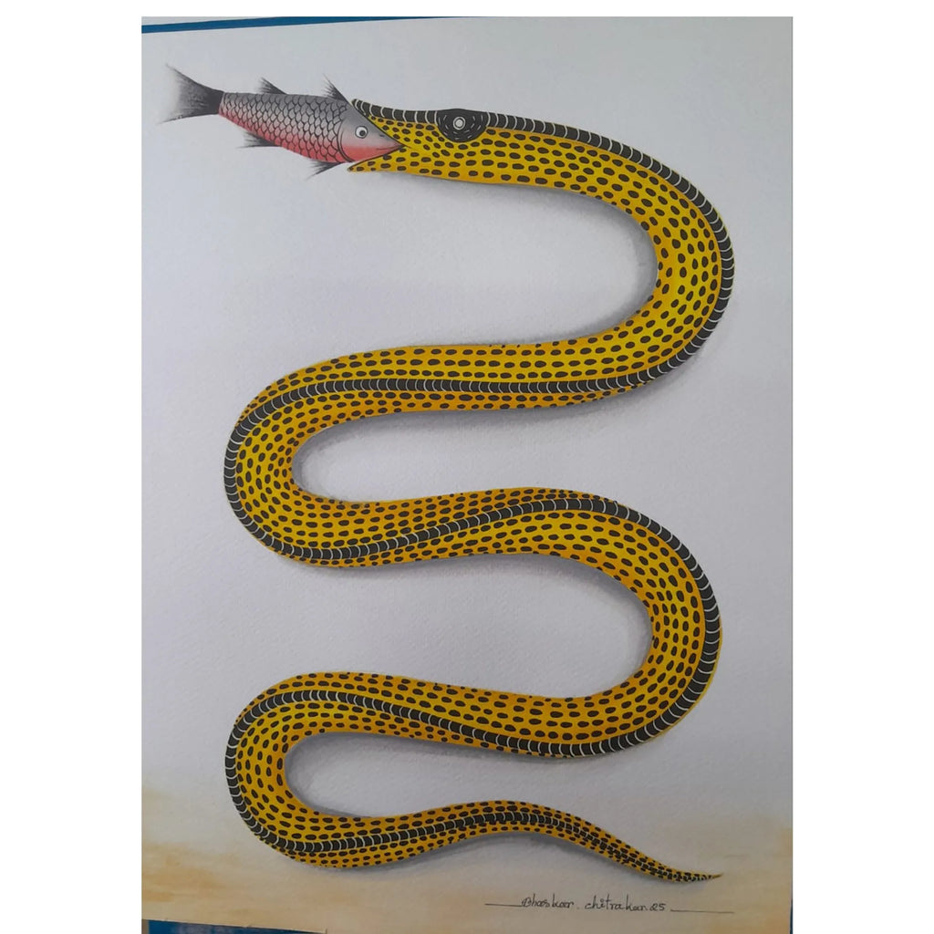 Kalighat - Snake devouring the fish