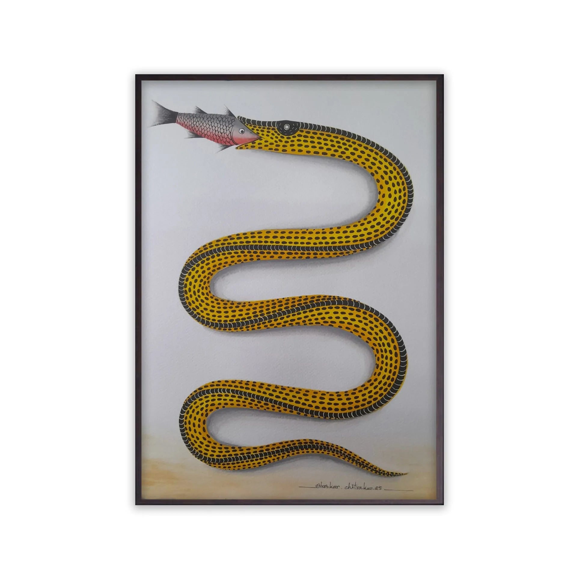 Kalighat - Snake devouring the fish