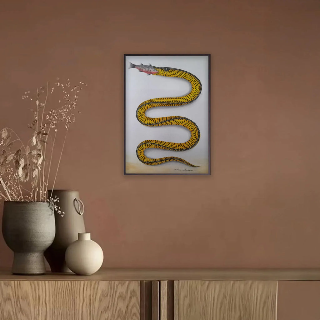 Kalighat - Snake devouring the fish