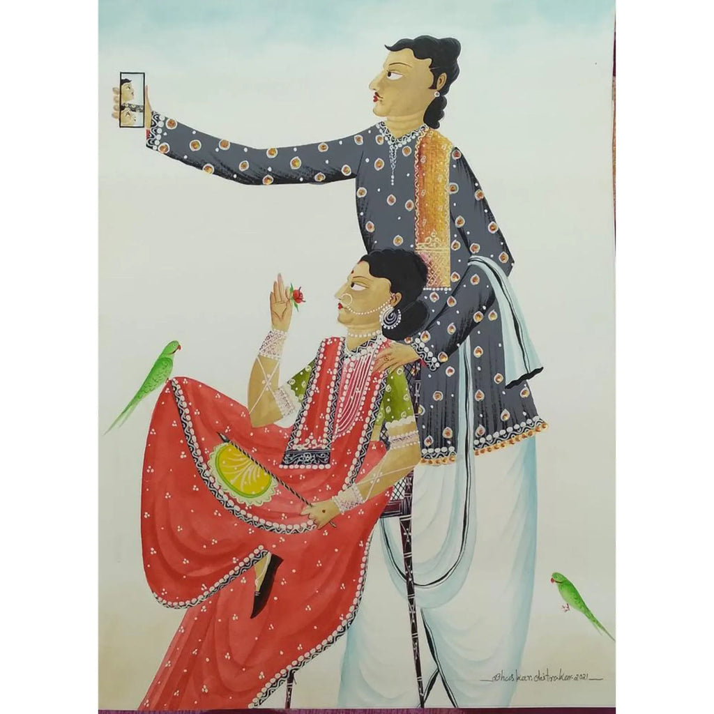 Kalighat - Selfie time for babu and biwi