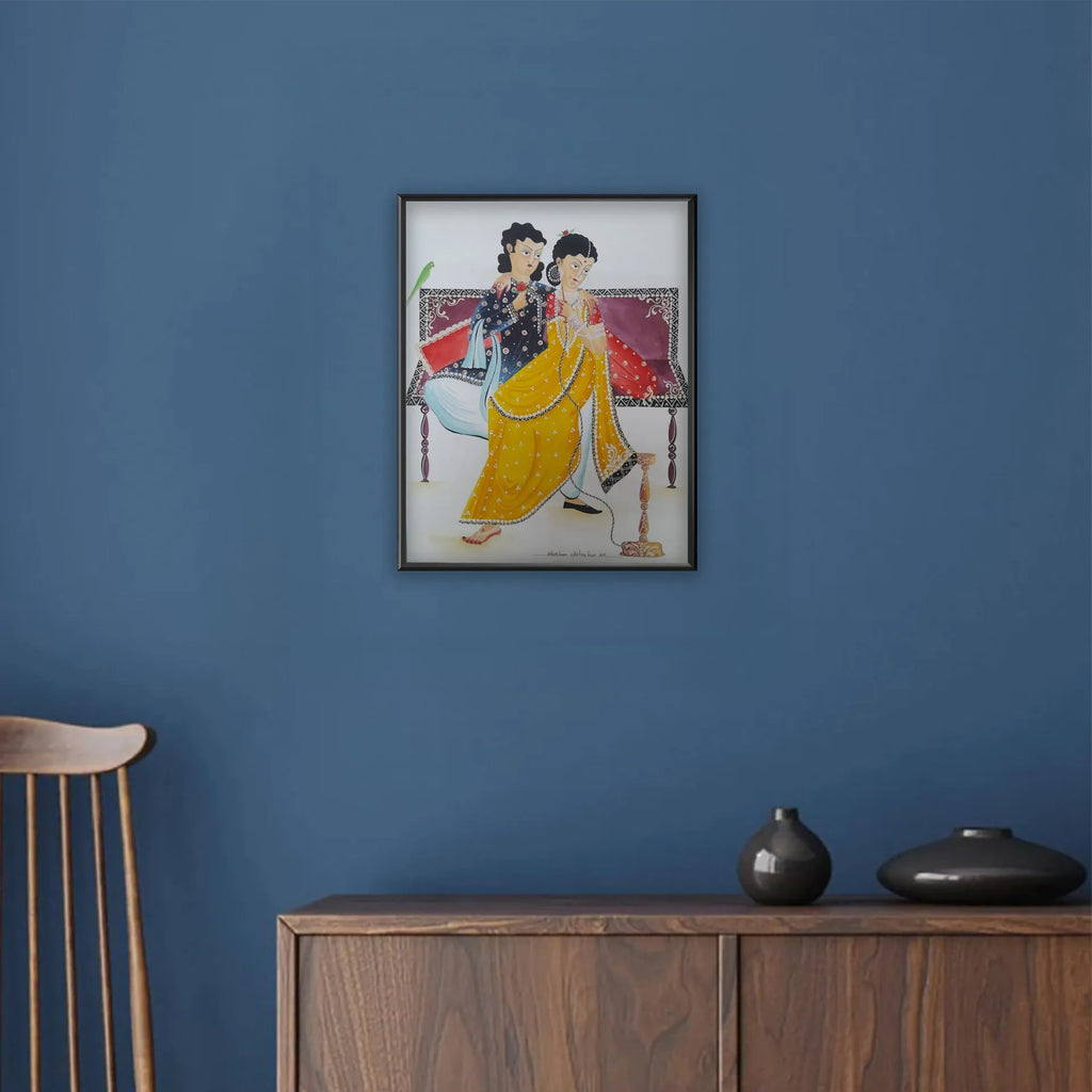 Kalighat - Babu and Biwi Enjoying Hookah