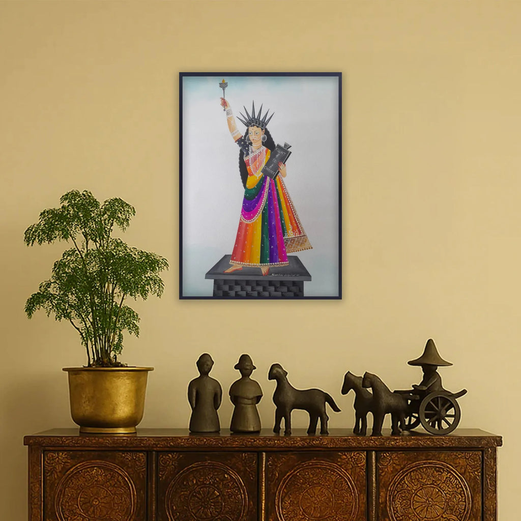 Kalighat - The statue of Liberty in Kalighat Style
