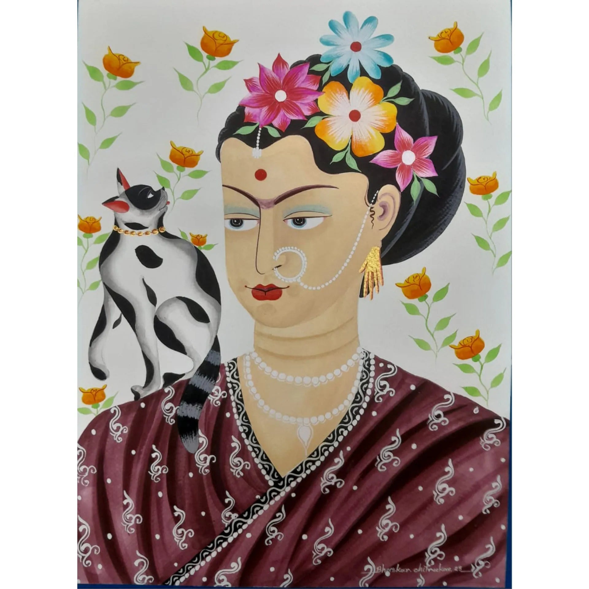 Kalighat - Frieda Kahloin kalighat style