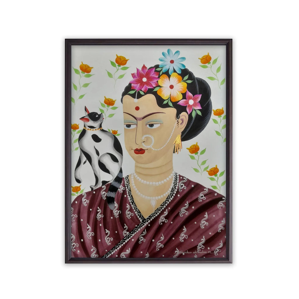 Kalighat - Frieda Kahloin kalighat style