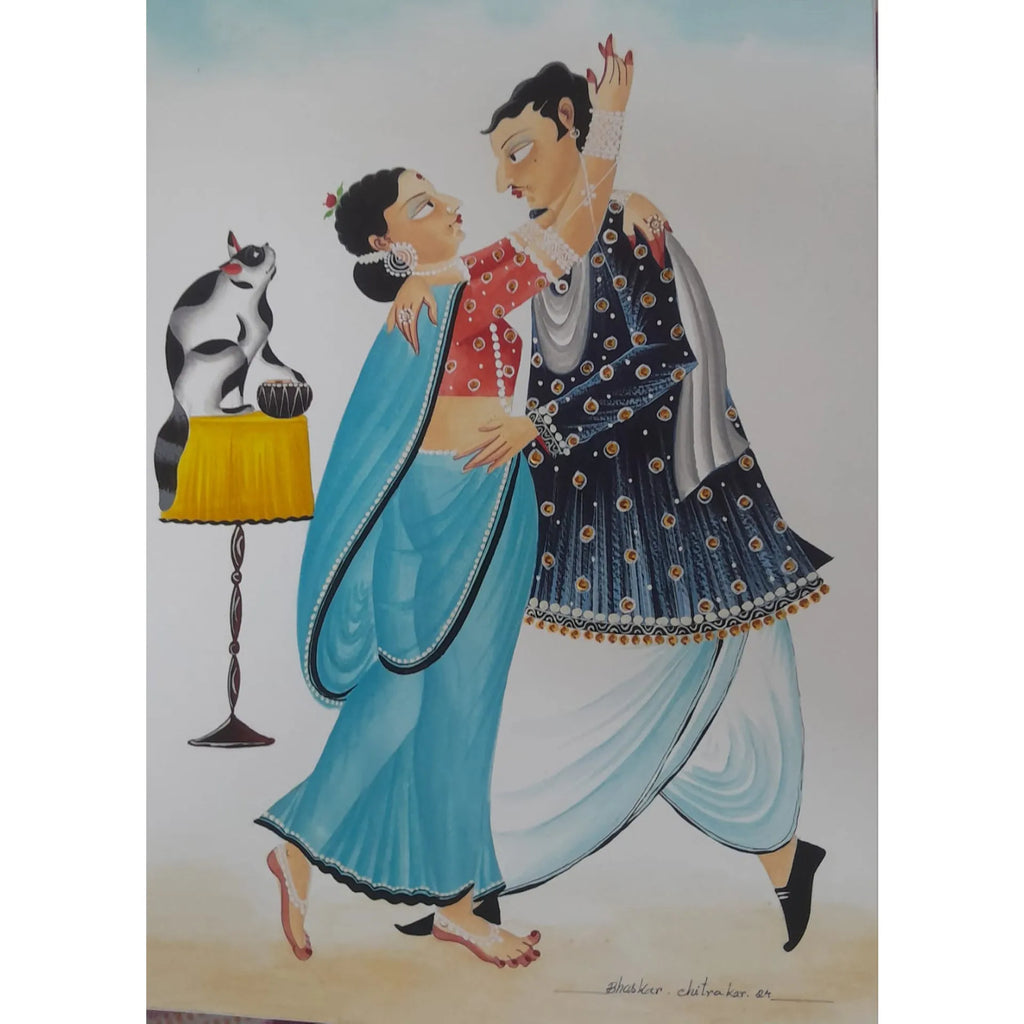 Kalighat - Romantic Moment of Babu and Biwi