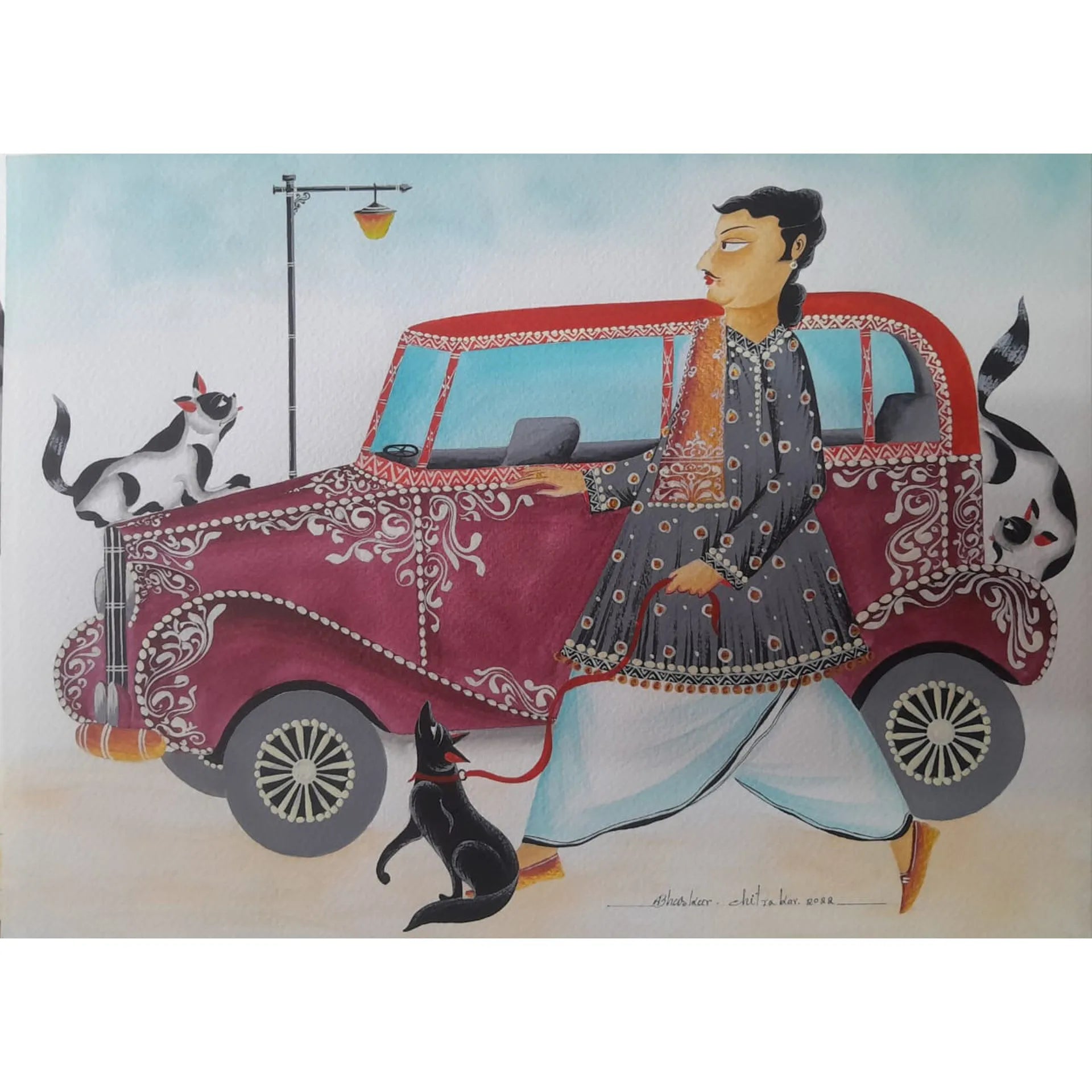 Kalighat - Bengali Babu Walking by the Road
