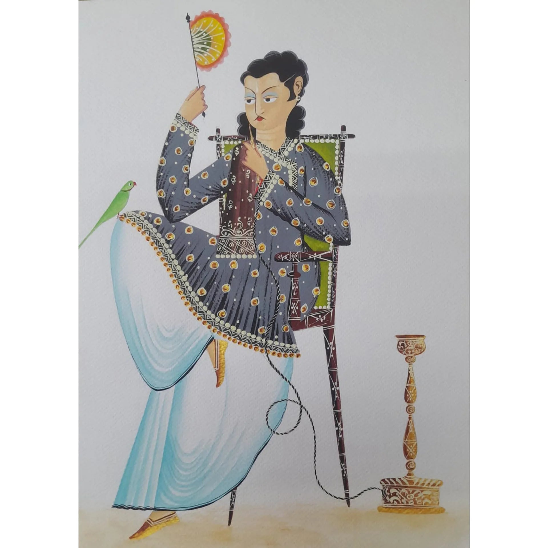 Kalighat - Babu Enjoying the Hookah