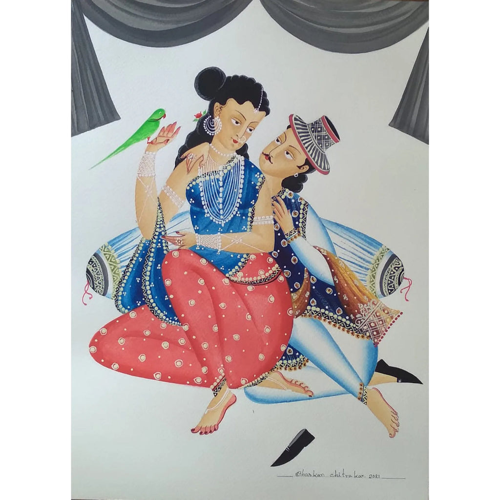 Kalighat - A Romantic Moment of Babu and Biwi