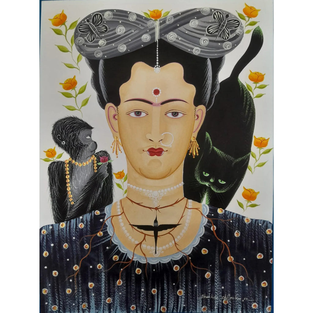 Kalighat - Frieda with cat and monkey