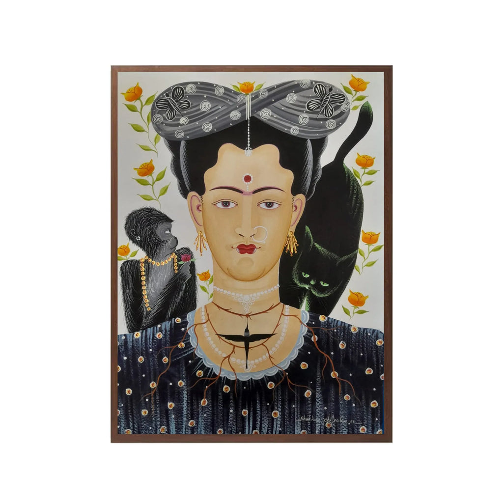 Kalighat - Frieda with cat and monkey