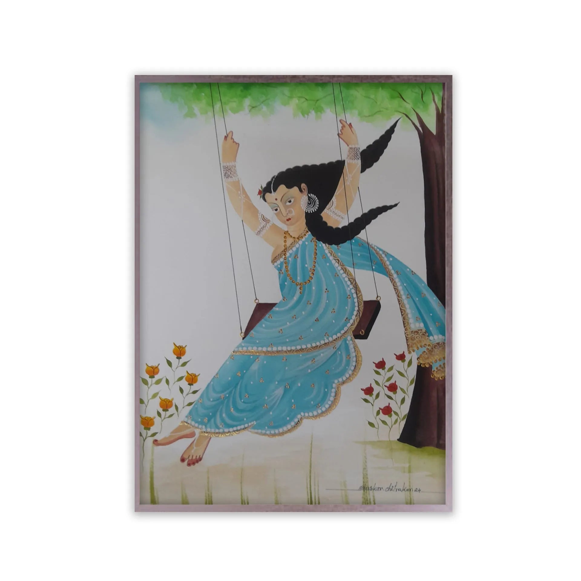 Kalighat - Biwi enjoying the swing