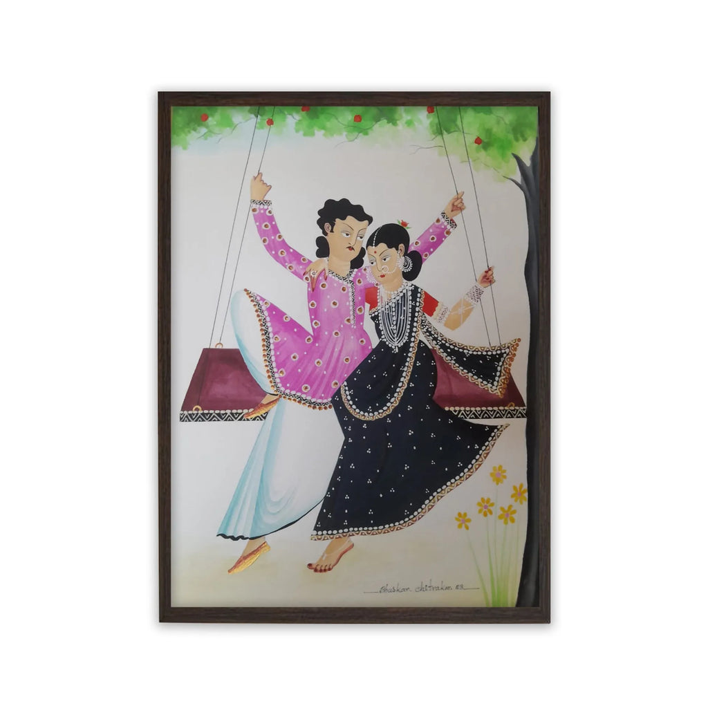 Kalighat - Babu and biwi enjoying the swing