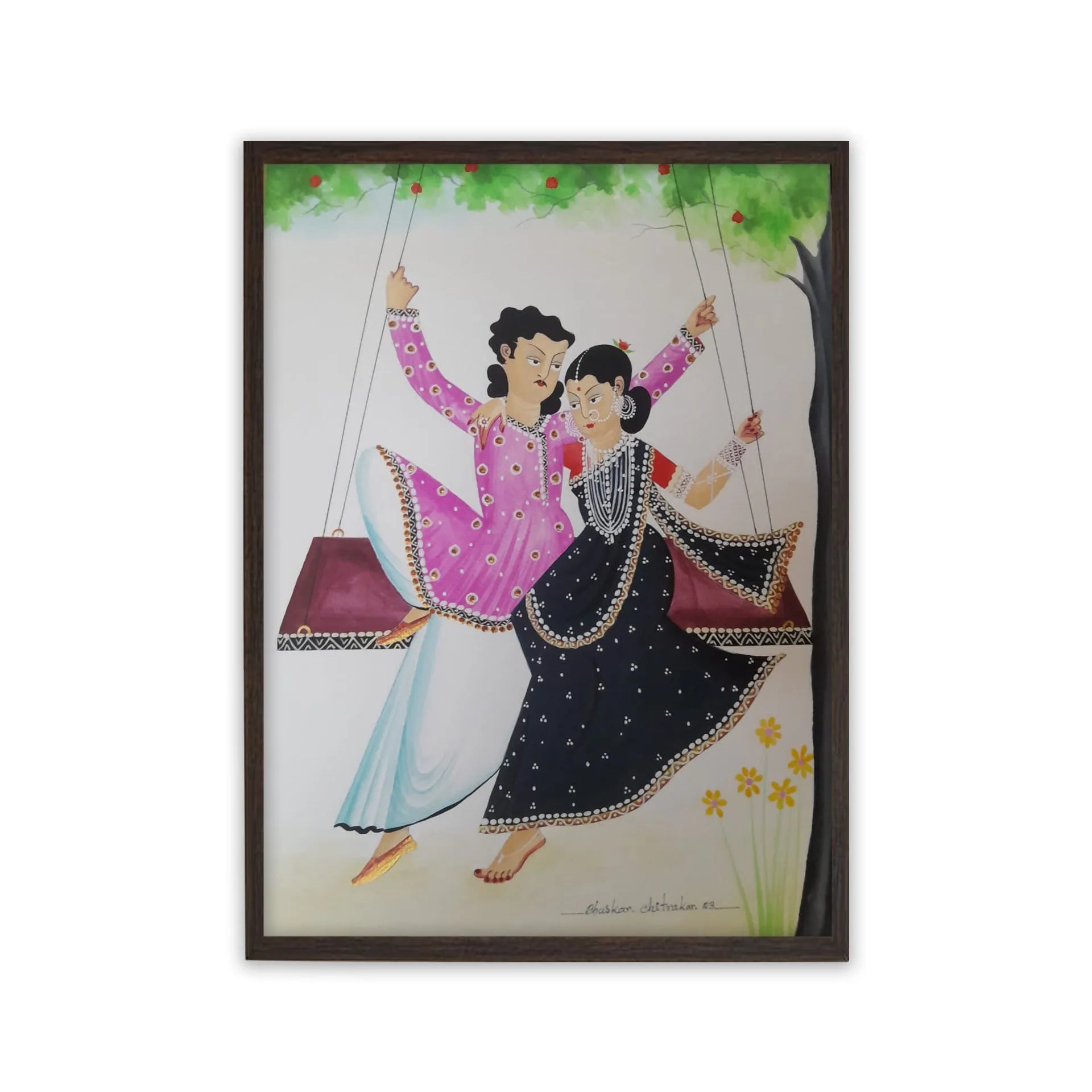 Kalighat - Babu and biwi enjoying the swing