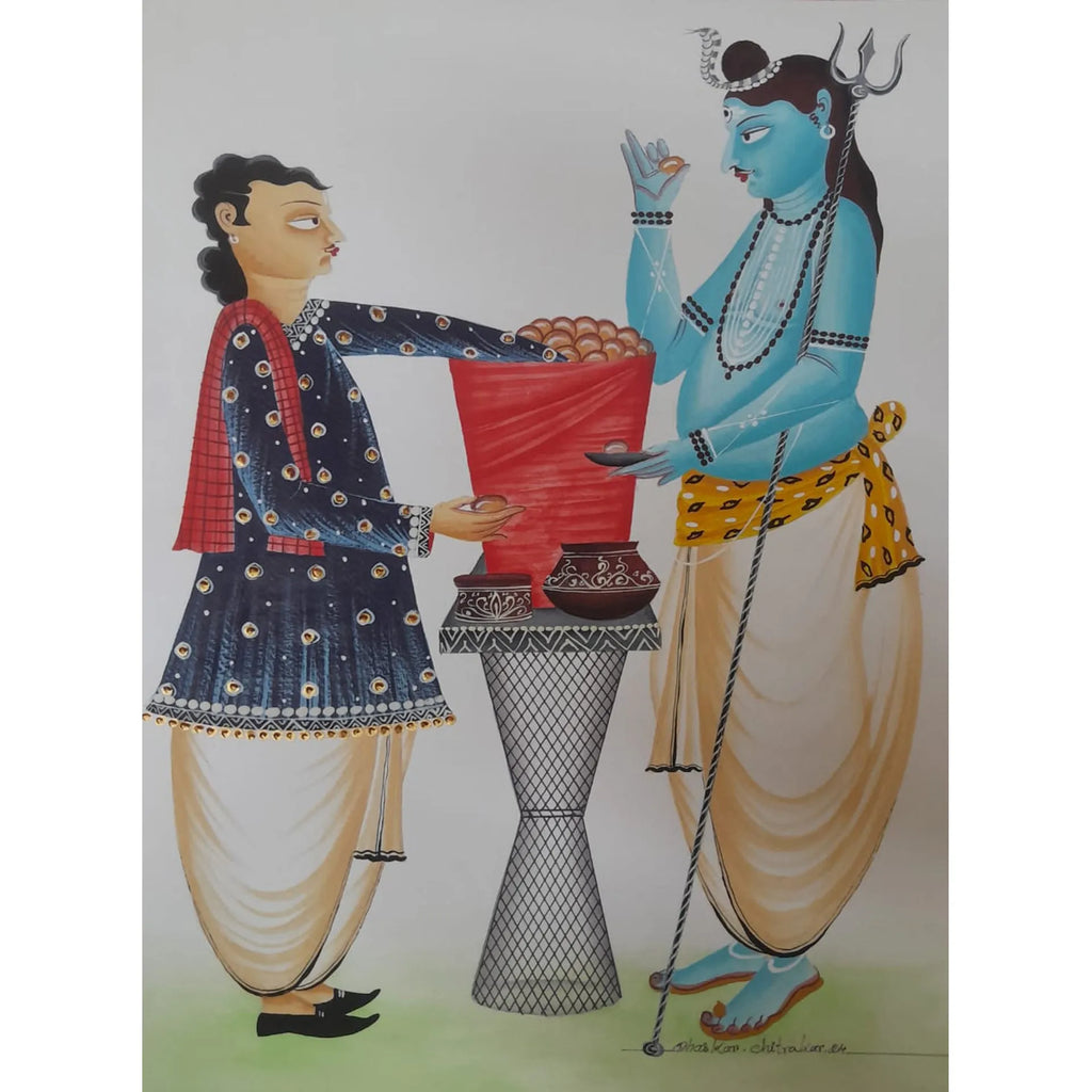 Kalighat - Mahadev enjoying golgappa