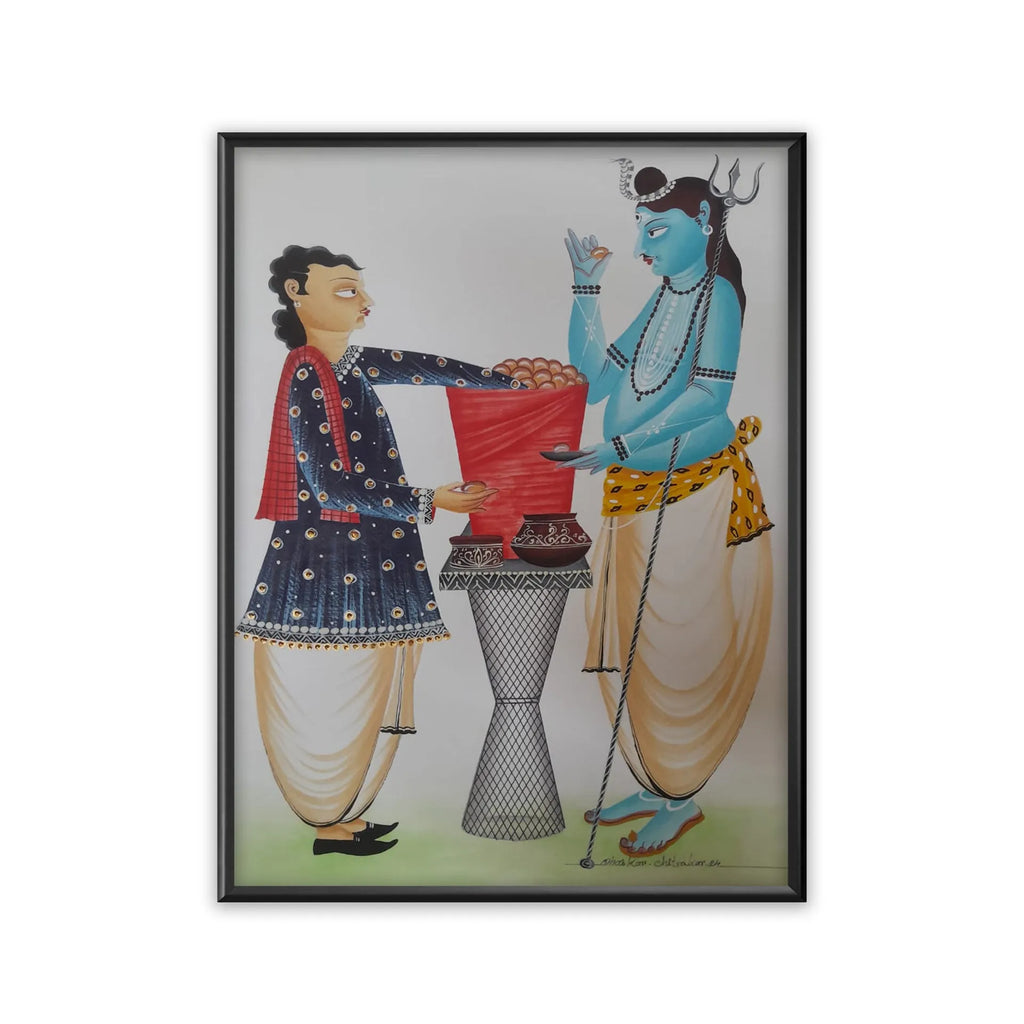 Kalighat - Mahadev enjoying golgappa