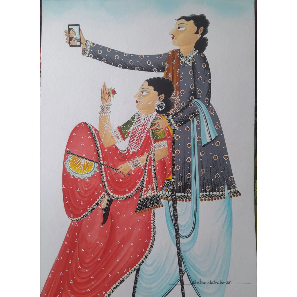 Kalighat - Babu biwi taking selfie