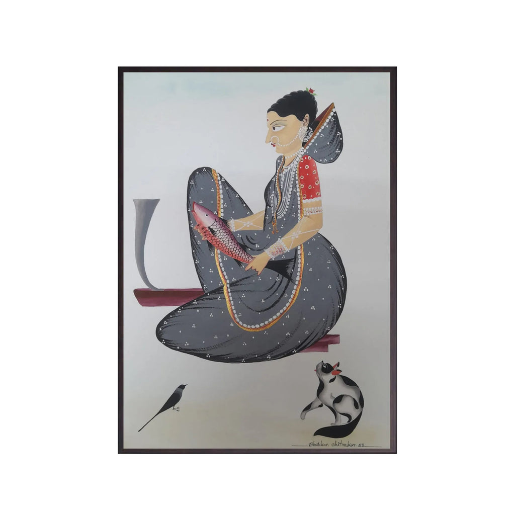 Kalighat - Biwi filleting the fish