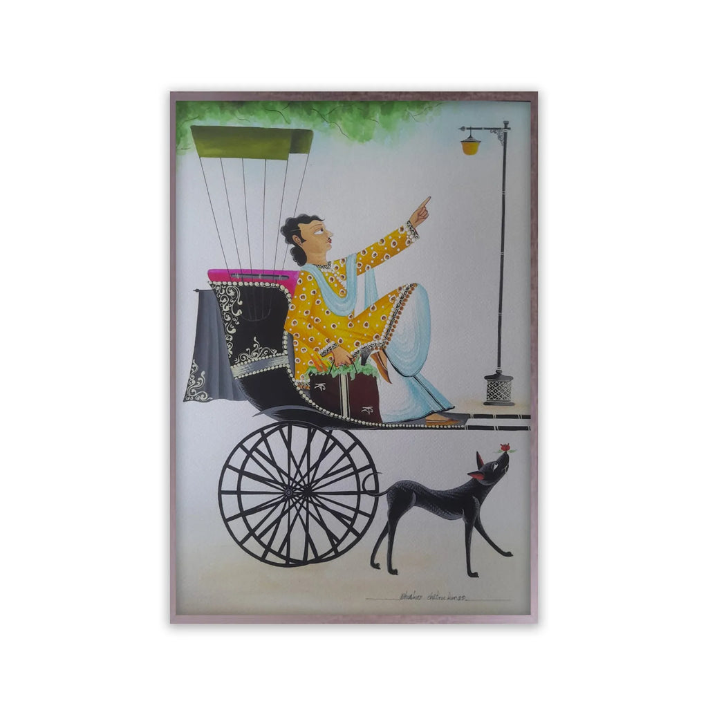 Kalighat - Babu Riding the Rikshaw