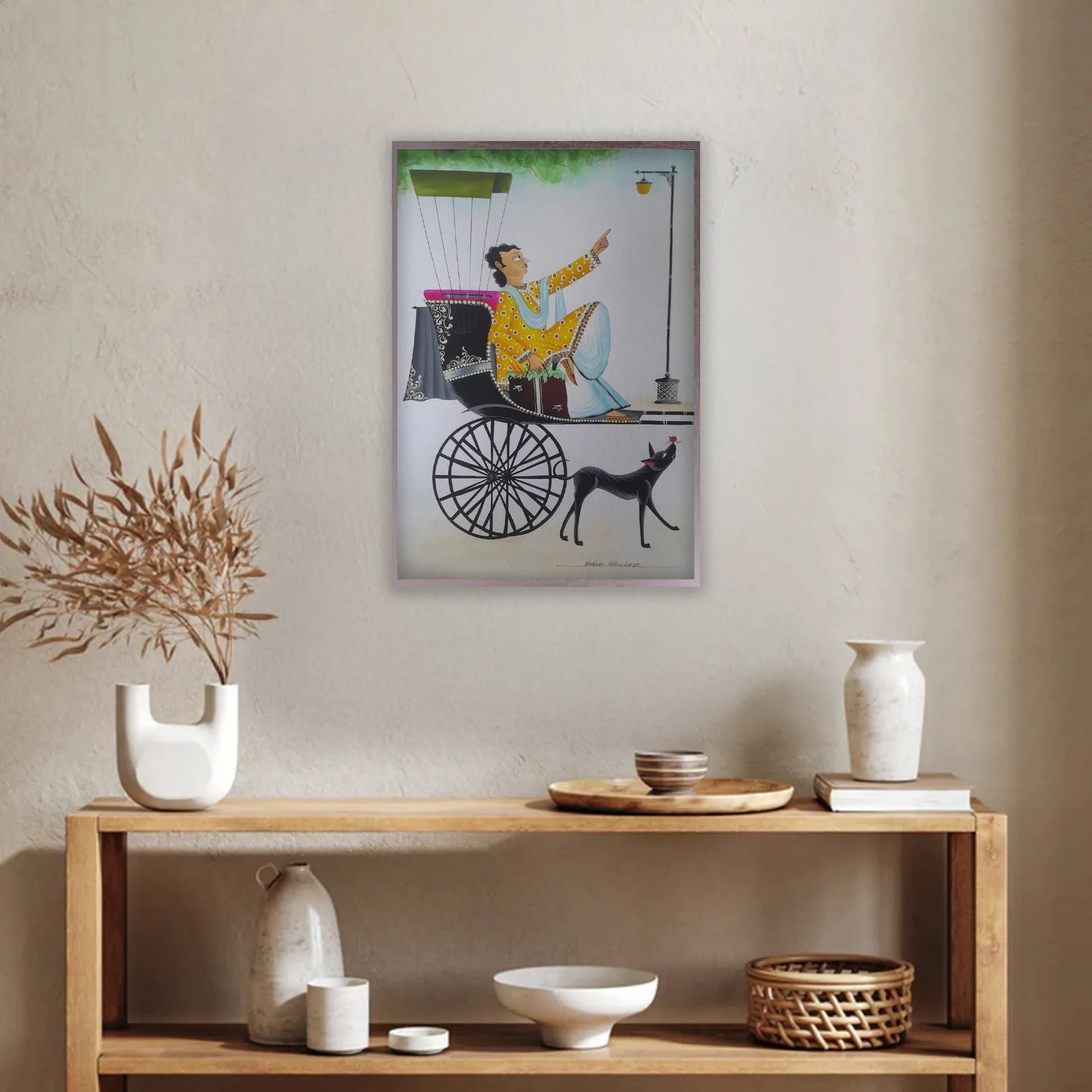 Kalighat - Babu Riding the Rikshaw