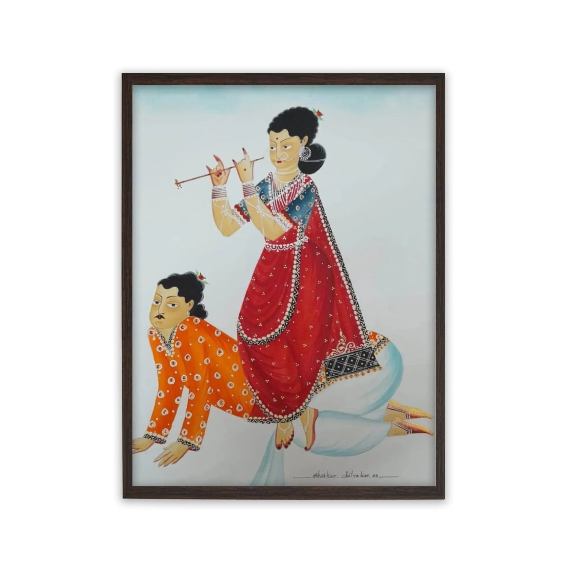 Kalighat - Biwi and babu playing shree Krisha and his cow