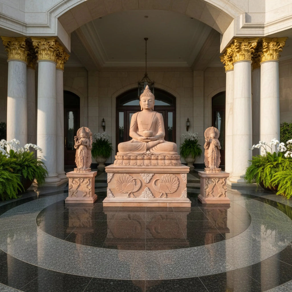Orissa Stone Sculpture - Buddha without stand(peacock)