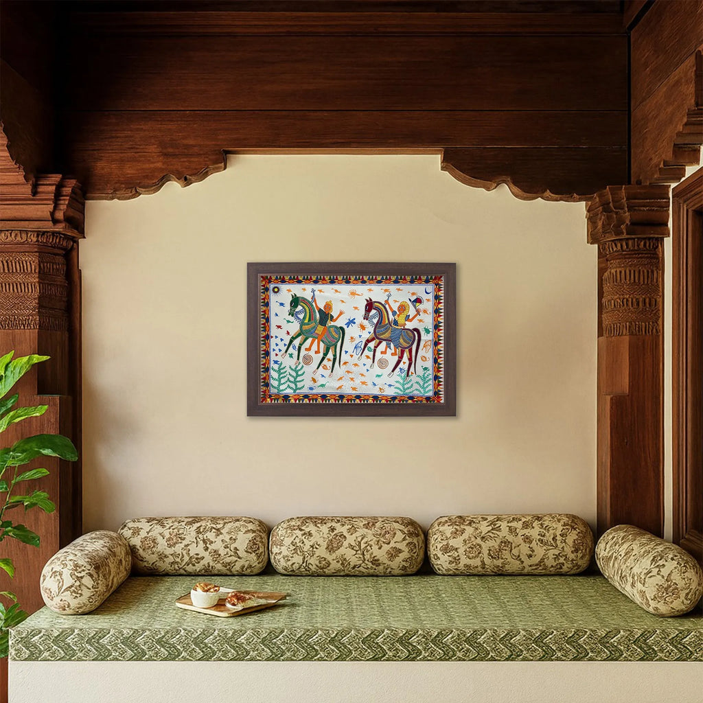 Pithora Art - A Lively Saga: Horseback Warriors in Folk Art
