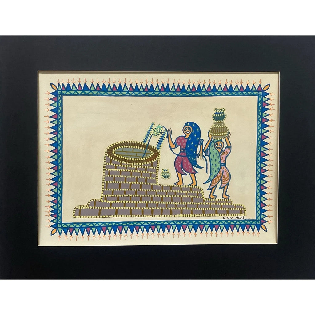 Pithora Art - Women Drawing Water From A Well