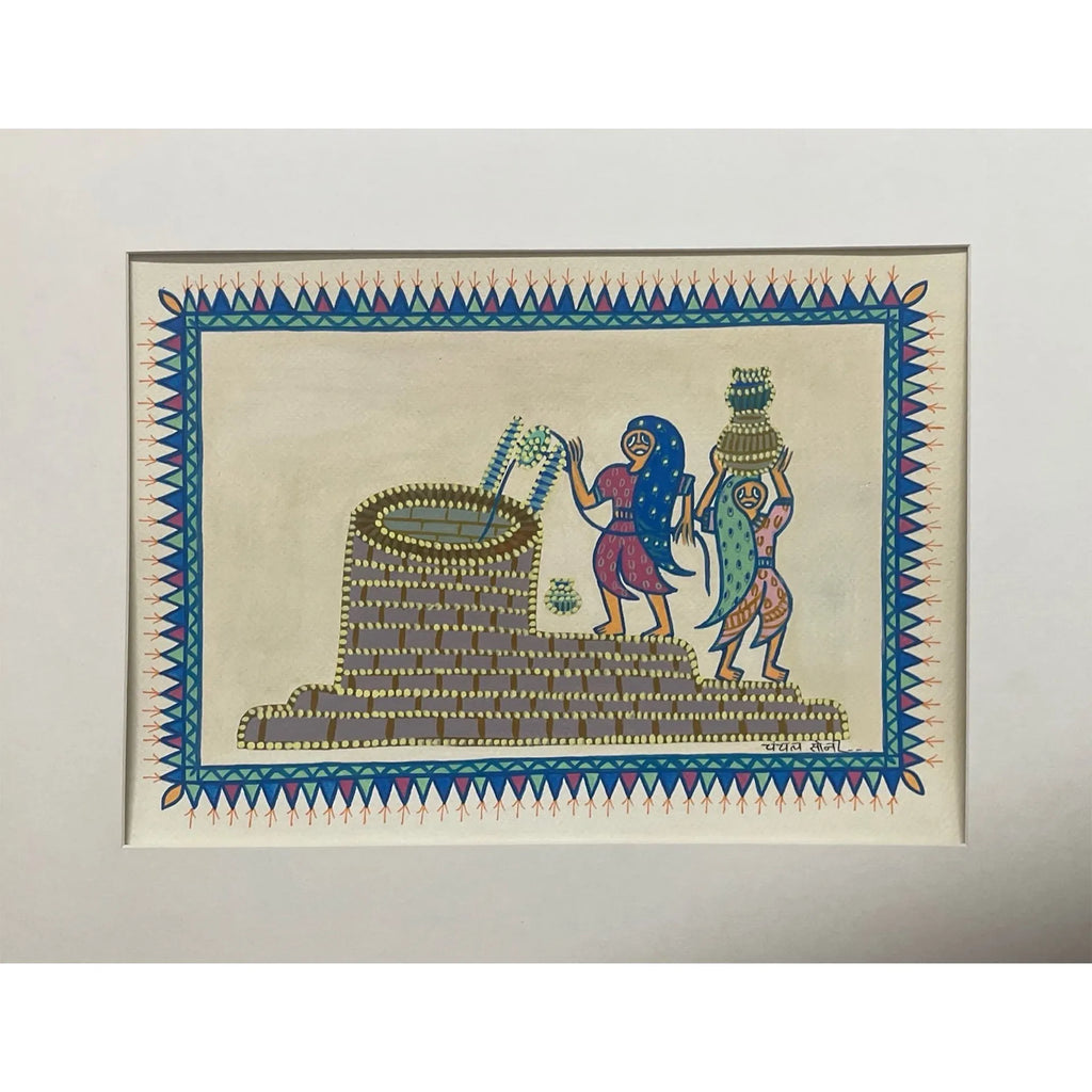 Pithora Art - Women Drawing Water From A Well