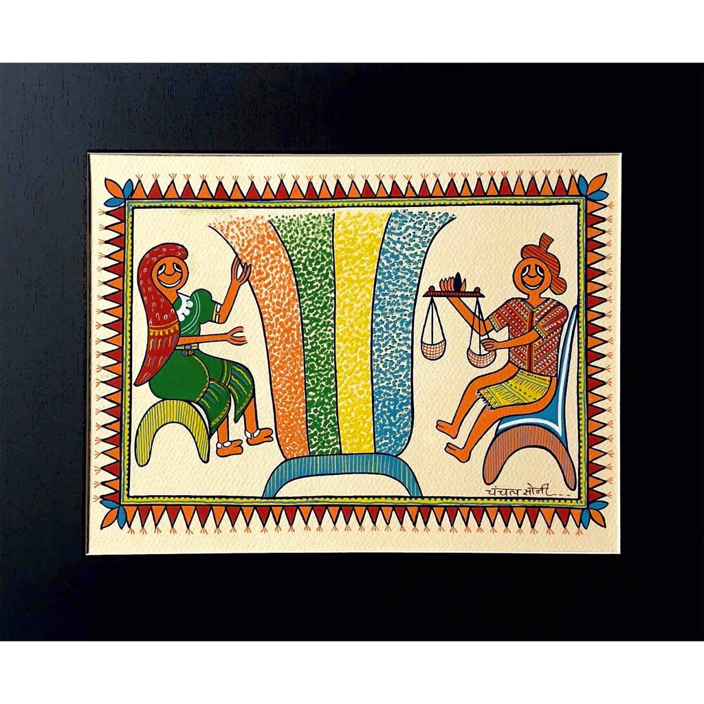 Pithora Art - Harvest Traditions: Trading Grains in the Village