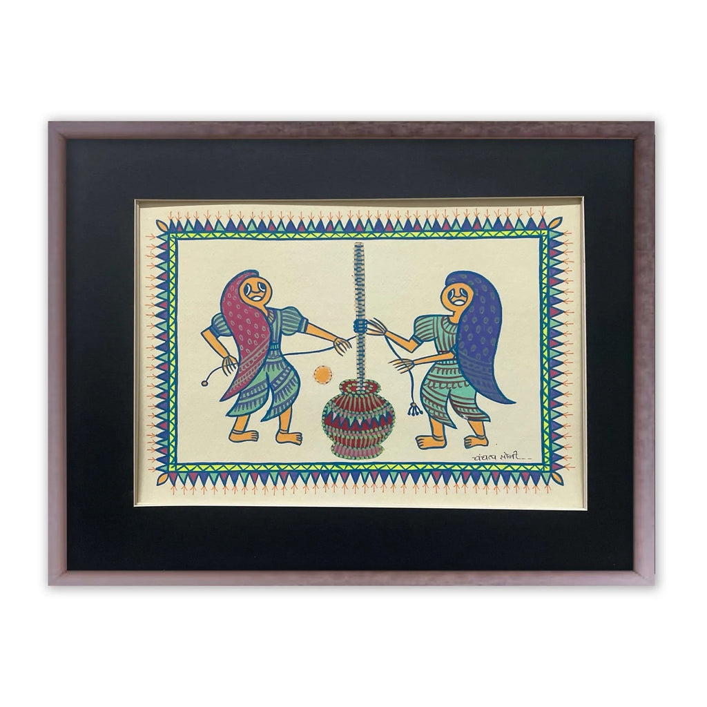 Pithora Art - Churning butter, a tradition of village 