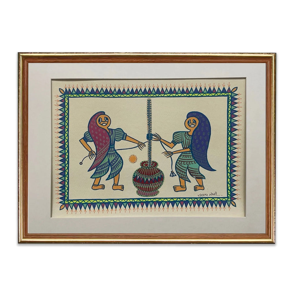 Pithora Art - Churning butter, a tradition of village 