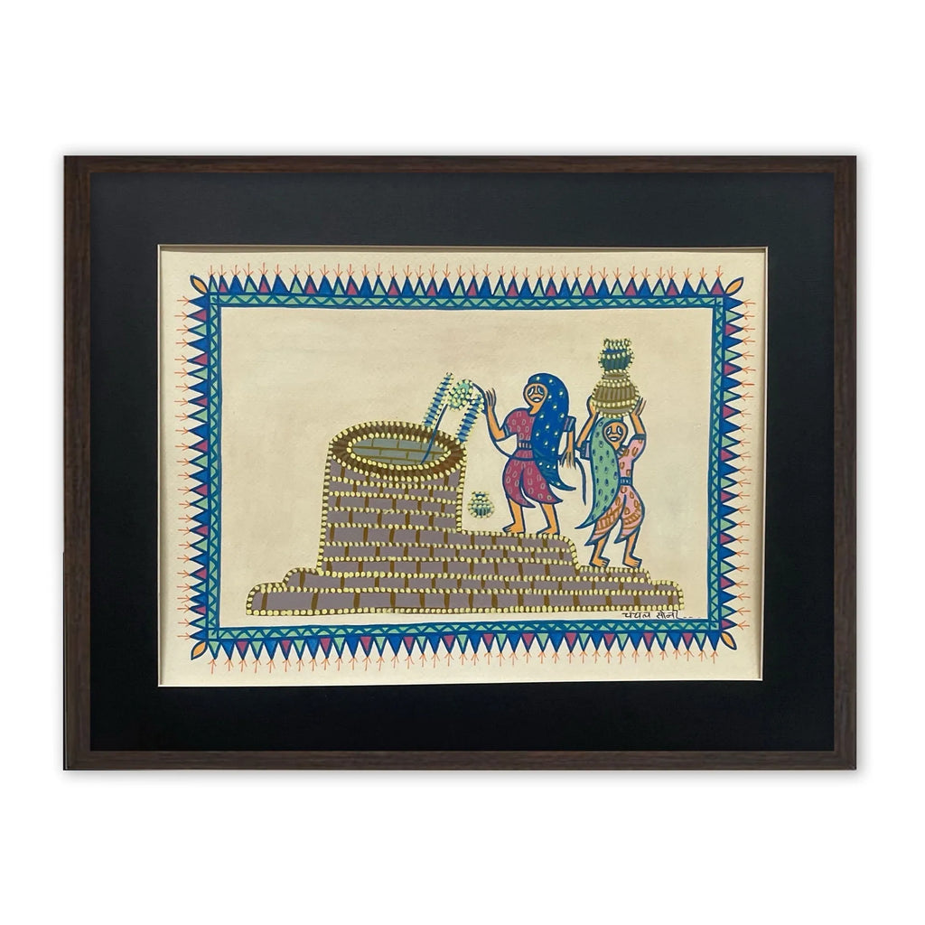 Pithora Art - Women Drawing Water From A Well