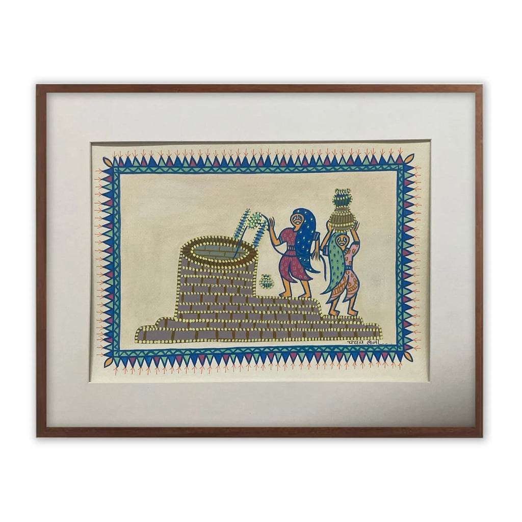 Pithora Art - Women Drawing Water From A Well