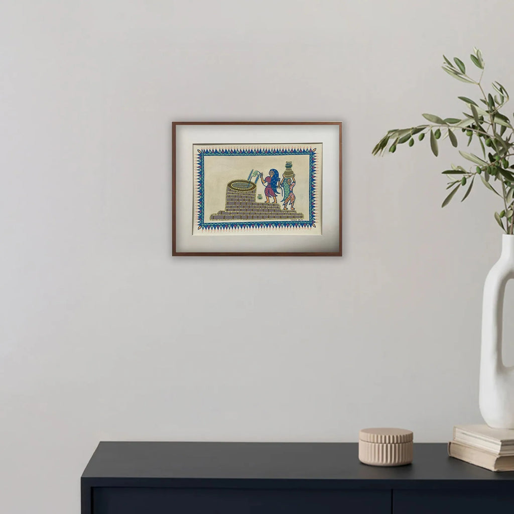 Pithora Art - Women Drawing Water From A Well