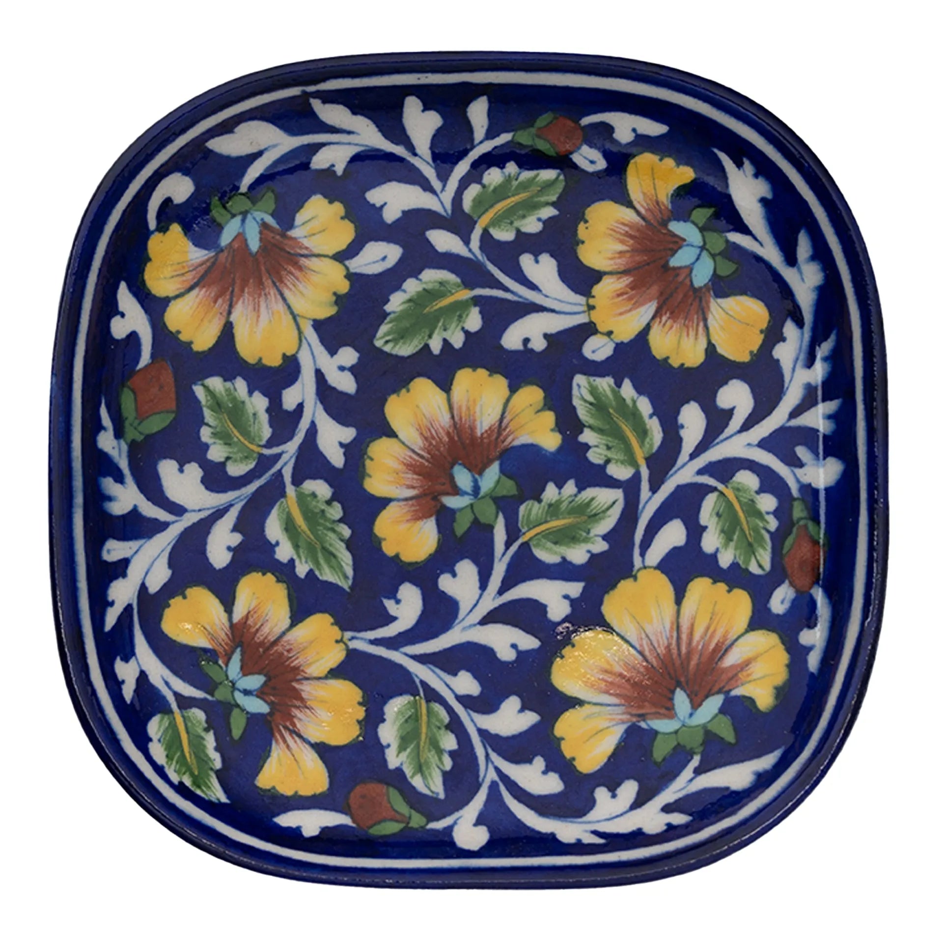 Blue Pottery - TRAY 6 BY 6 INCHES