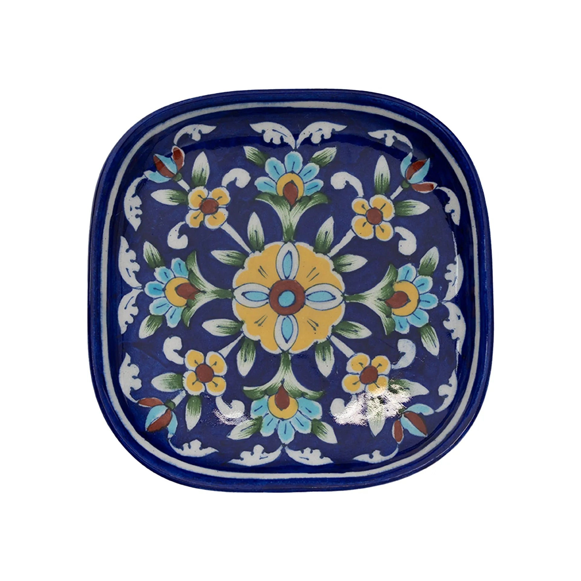 Blue Pottery - TRAY 6 BY 6 INCHES