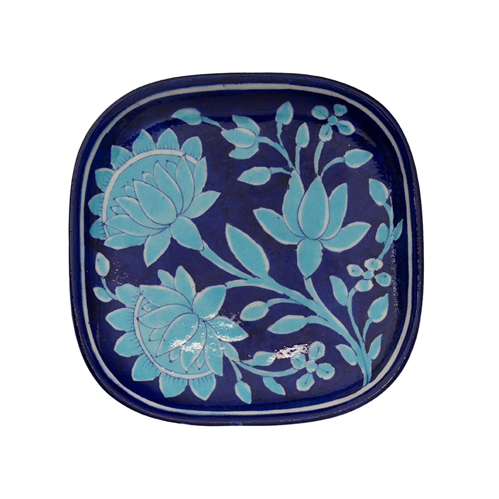 Blue Pottery - TRAY 6 BY 6 INCHES