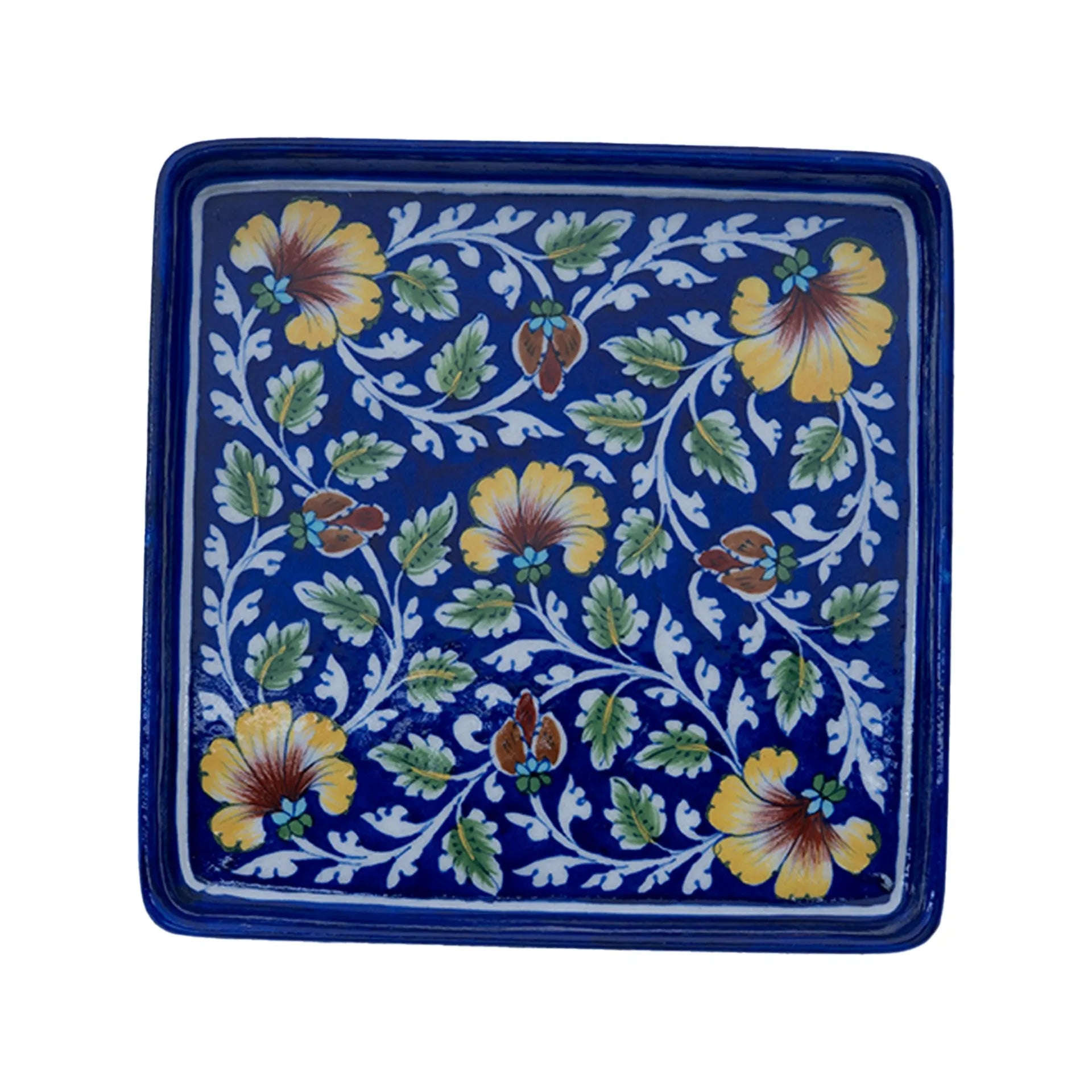 Blue Pottery - TRAY 9 BY 9 INCHES