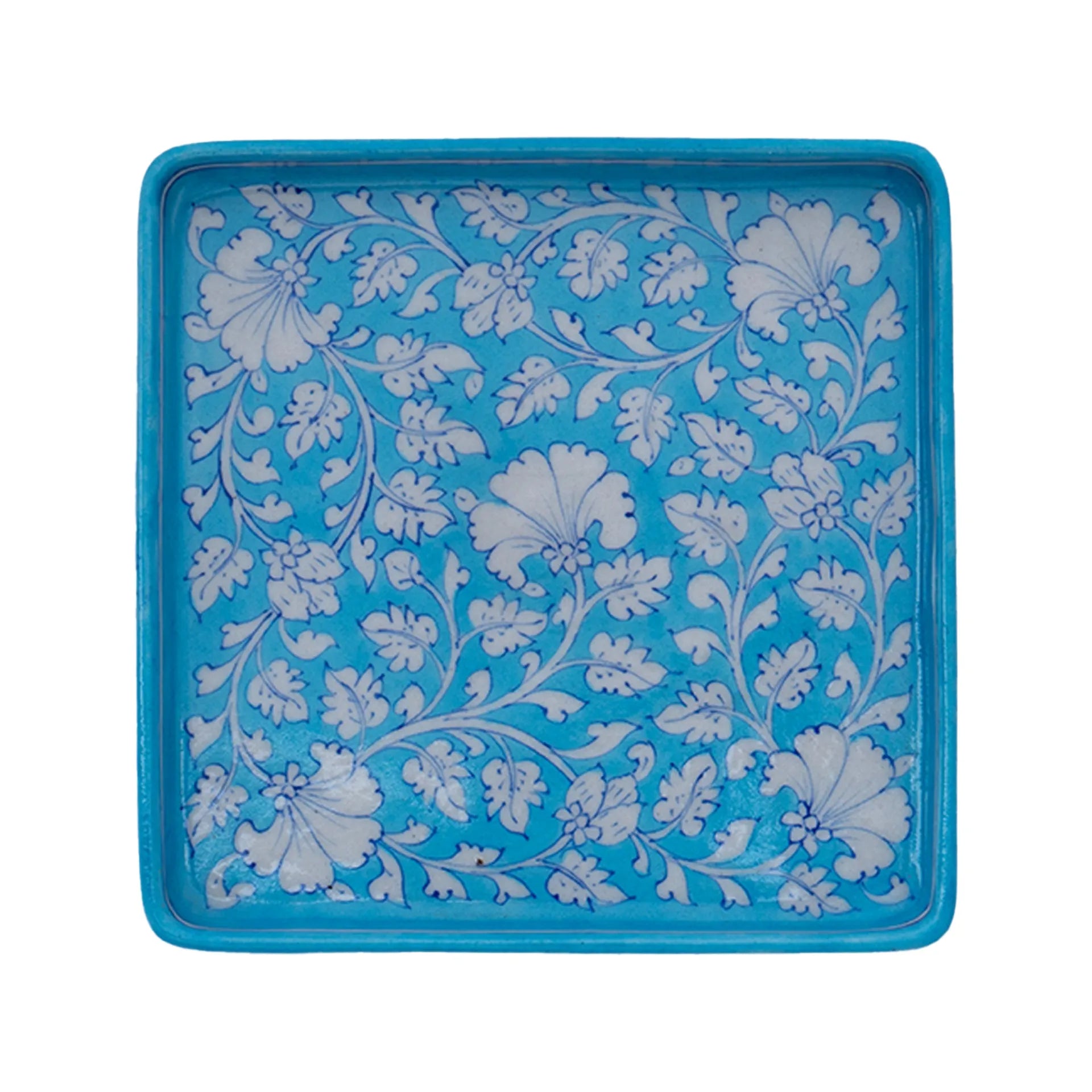 Blue Pottery - TRAY 9 BY 9 INCHES