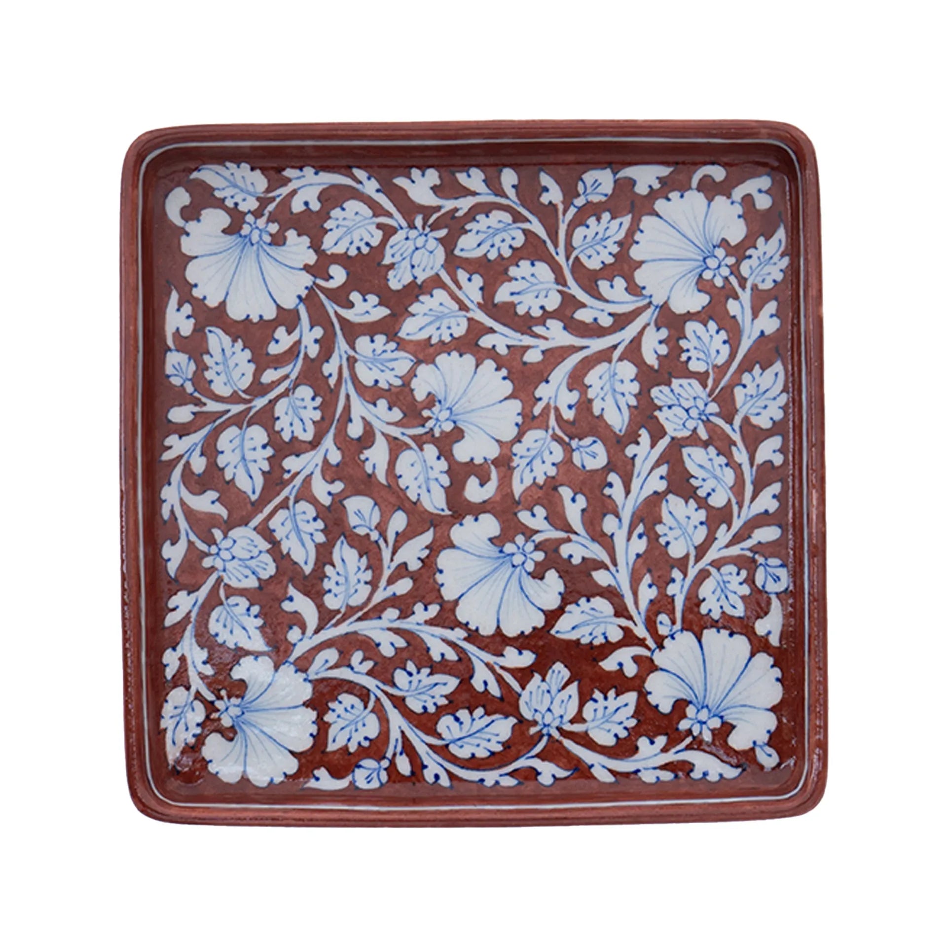 Blue Pottery - TRAY 9 BY 9 INCHES