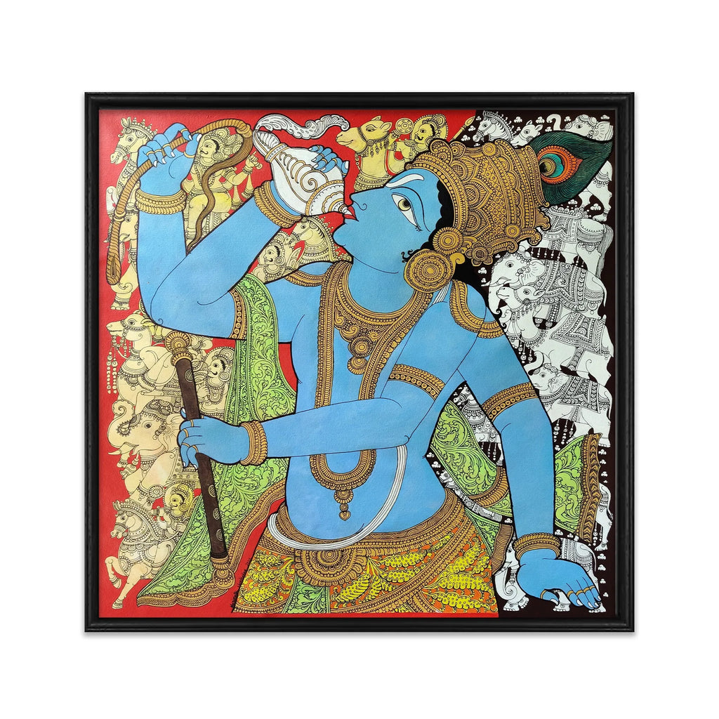 Kalamkari - Krisha in Battlefield