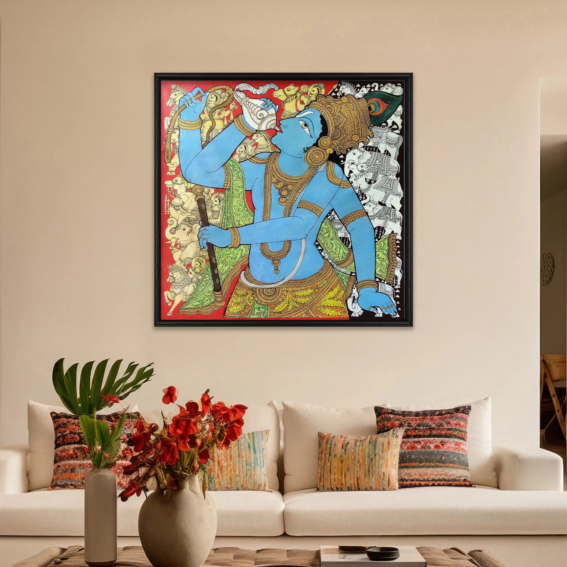 Kalamkari - Krisha in Battlefield